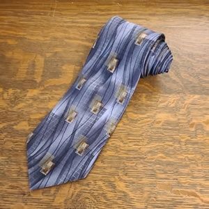 Gino Rossini Silver Blue Gold Tie